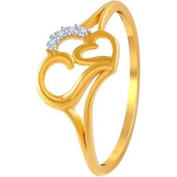p.c. chandra jewellers Women's Metal Yellow-Gold 14k (585) Yellow Gold and American Diamond Ring - 1.012 Gram-picture-28
