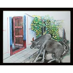 Peaceful Bull (Pen And Pencil Painting By Naga Reddy)-picture-40