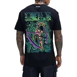 peaceout Zoro Inspired One Piece T-Shirt for Men & Women Black Anime Tee Regular Fit 100% Cotton-picture-12