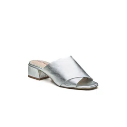 Peach Flores Hawaii Women Leather Block Mules-picture-21