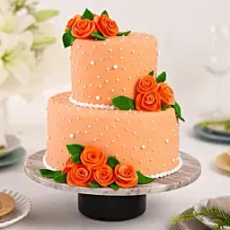 Peach Roses Truffle 2 Tier Cake 15 Kg-picture-22