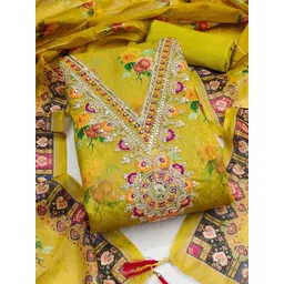 Peachmode Embroidered Organza Unstitched Dress Material-picture-27