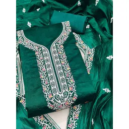 Peachmode Embroidered Silk Blend Unstitched Dress Material Dress Material-picture-14