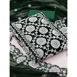 Peachmode Embroidered Silk Georgette Unstitched Dress Material-picture-20