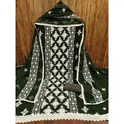 Peachmode Embroidered Silk Georgette Unstitched Dress Material-picture-21