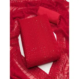 Peachmode Embroidered Silk Georgette Unstitched Dress Material-picture-31