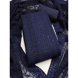 Peachmode Embroidered Silk Georgette Unstitched Dress Material-picture-32