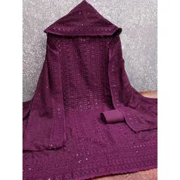 Peachmode Embroidered Silk Georgette Unstitched Dress Material-picture-33