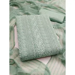 Peachmode Embroidered Silk Georgette Unstitched Dress Material-picture-36