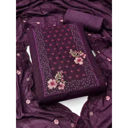 Peachmode Floral Embroidered Sequinned Georgette Unstitched Dress Material-picture-37