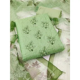 Peachmode Floral Embroidered Sequinned Organza Unstitched Dress Material-picture-36