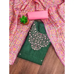 Peachmode Floral Embroidered Sequinned Unstitched Dress Material-picture-29