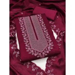 Peachmode Floral Embroidered Sequinned Unstitched Dress Material-picture-15