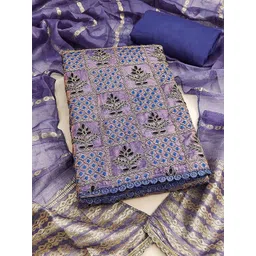 Peachmode Floral Embroidered Sequinned Unstitched Dress Material-picture-25