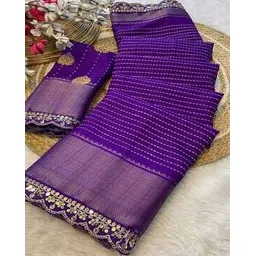 peachmode Women Embellished Saree with Contrast Border-picture-25