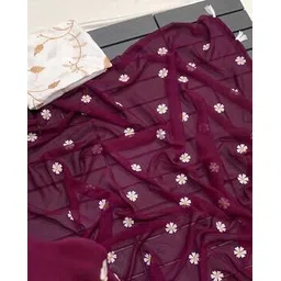 peachmode Women Embroidered Georgette Saree-picture-33