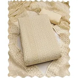 peachmode Women's Floral Embroidery and Sequins Georgette Unstitched Dress Material | Stylish Ethnic Casual Wear Ladies Latest 3 Piece Kurti Pant Dupatta Fabric Sets Salwar Suit for Women Free Size-picture-29