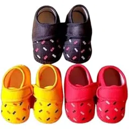 pearsilk Unisex baby Newborn Booties Baby First Walking Shoes Sandals With Anti Slip SoleToe to Heel Multicolor Pack Of 3 Combo-picture-52