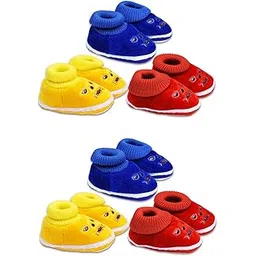 pearsilk Unisex Newborn Baby Booties Baby First Walking Shoes Sandal With Anti Slip Sole Multicolor Pack Of 6-picture-32