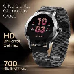 Pebble Vienna 1.27" HD Display, BT Calling Smart Watch for Women, Diamond Cut Design, Female Health Monitoring, Heart Rate Monitoring, Sleep Monitoring, Multipl Sports Mode, 200 mah image 2