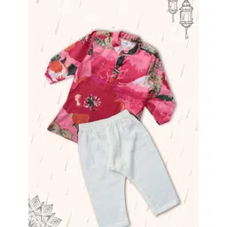 Peekaaboo Kids Boys Floral Printed Regular Pure Cotton Kurta with Pyjamas-picture-17