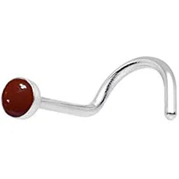Peenzone 92.5-925 Sterling Silver Round-Shape Ruby Cup-Setting Nose Pin Stud for Women Girls-picture-35