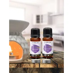 PEEPALCOMM 5Pcs White Textured Ceramic T-light Aroma Diffuser With Oils - 15 ml Each-image-3