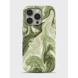 PEEPERLY Unisex iPhone 14 Pro Max Abstract Max Moss Marble Impact Resistant Back Case-picture-24