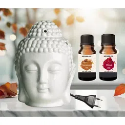 PEEPRESION Air Freshner Electric Buddha & 2 Bottel Scented Sandalwood,Rose Aroma Oil (10ml Each), Fragrance Your Home, Hotel, Bedroom, Club, Office, Relaxation, Body, Mind,Stress. Diffuser-picture-36