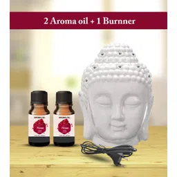 PEEPRESION Ceramic Electric Buddha Aroma Diffuser Night Lamp with 2 Rose Oil Fragrance Your Home, Office, Spa, Hotel, Club Diffuser-picture-19