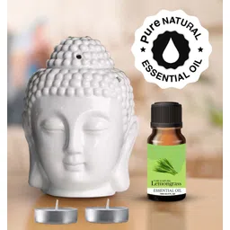 PEEPRESION Ceramic T-Light Buddha Diffuser 1 Lemongrass Essential Oil(10ml Each) Fragrance Your Home, Office, Spa, Hotel, Club Diffuser-picture-41