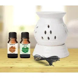 PEEPRESION Electric Round Oil Diffuser With 1 Jasmine 1 Sandalwood Aroma Oil (10ml Each) Night Lamp | Home, Office, Spa, Bedroom, Club, Temple, Pub Bar, Gym Diffuser-picture-30