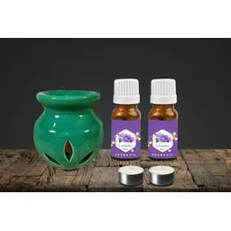 PEEPRESION Green Ceramic Air Home Diffuser With 2 Lavender Aroma oil (10ml Each) Scented Air Diffuser Uses For Home, Office, Club, Studio, Conference Hall, Meeting Room Diffuser-picture-19