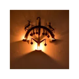 Peepul Tree Black Iron Bastar Tribal Handmade Lamp-picture-42