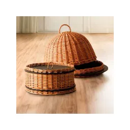 Peepul Tree Serving Platter With Lid & Storage Box Combo | Wicker & Wood | Handcrafted in Kashmir-picture-38