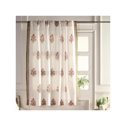 Peepul Tree White & Pink Pure Cotton Sheer Curtain-picture-32