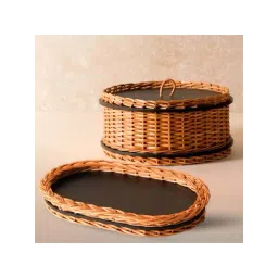 Peepul Tree Wicker & Wood Storage Box With Lid & Serving Tray Combo | Handcrafted in Kashmir-picture-30