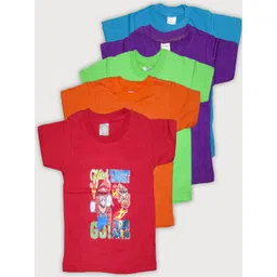 Peerless Wear Kids Pack Of 5 Graphic Printed Round Neck Cotton T-shirt-picture-12