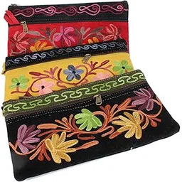 peer's Kashmiri Hand Embroidered Wristlet Velvet Purse (Set of 3 Purses)-picture-36