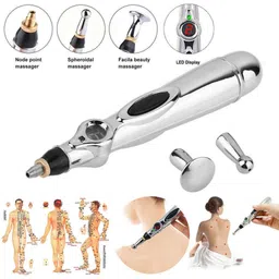 pegrim Electronic Acupuncture Pen with 2 Different Heads, Electric Meridian Energy Body Massager Pain Relief Therapy Instrument image 2