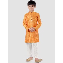 Pehanaava Boys Embroidered Regular Pure Cotton Kurta with Pyjamas-picture-48