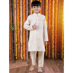 Pehanaava Boys Printed Regular Pure Cotton Kurta with Pyjamas-picture-37