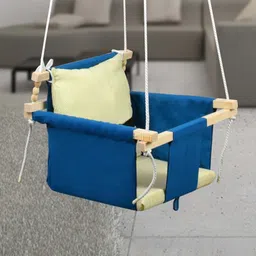 pelixo Wooden Swing for Baby, Baby Hammock Swing with Pillow, Hanging Swing Seat Chair Bouncer image 1