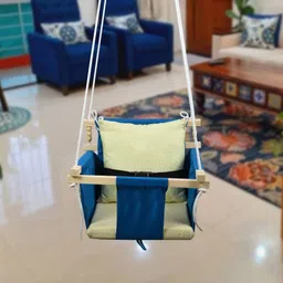 pelixo Wooden Swing for Baby, Baby Hammock Swing with Pillow, Hanging Swing Seat Chair Bouncer image 2