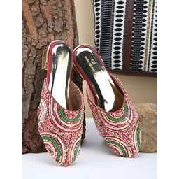 Pelle Albero Embellished Ethnic Mules-picture-33