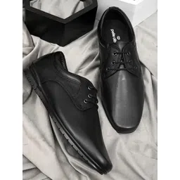 pelle albero Men Black Solid Formal Derbys-picture-14