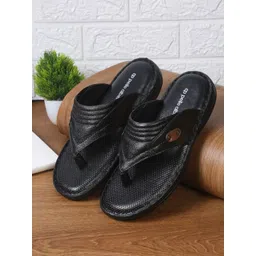 pelle albero Men Black Solid Leather Comfort Sandals-picture-29