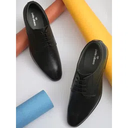pelle albero Men Black Solid Leather Formal Derbys-picture-32