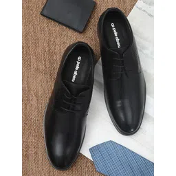 Pelle Albero Men Black  Solid Leather Formal Derbys-picture-36