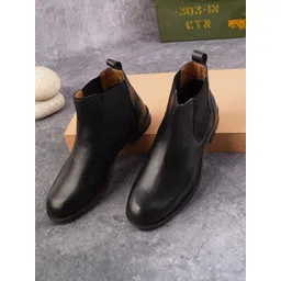 pelle albero Men Black Textured Leather Fashion-picture-29